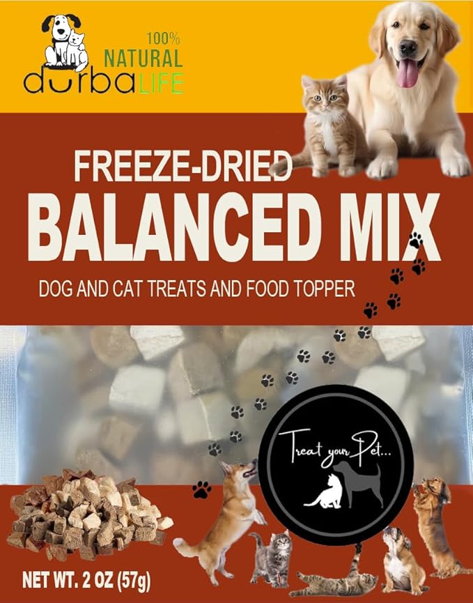Freeze-Dried Duck & Chicken Balanced Raw Bites - Dog & Cat Treats Food Topper - Perfect for Picky Eaters - Grain-Free, Protein Rich Recipe (2.0 oz, Duck & Chicken Balanced Mix)