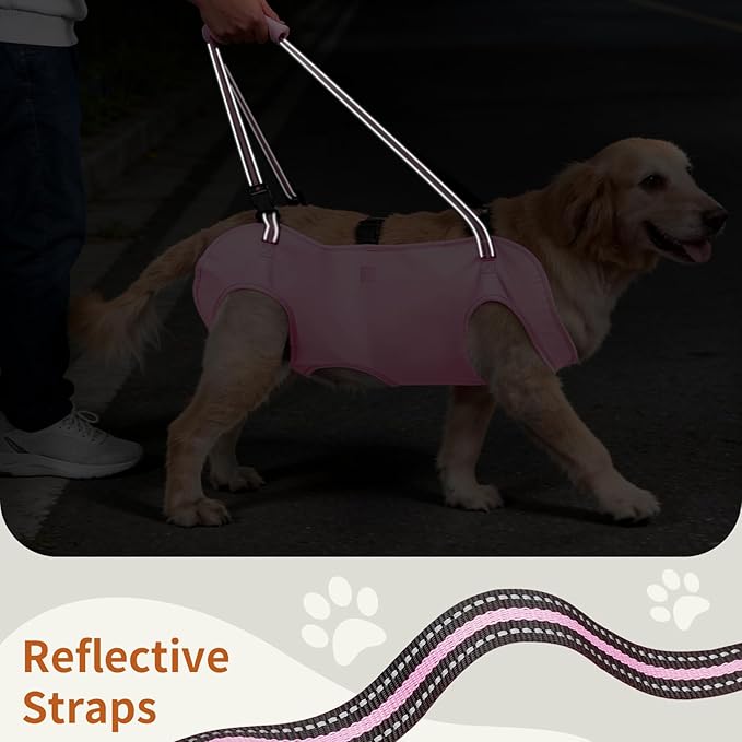 Mayerzon Dog Full Body Lift Harness, Support Sling Backpack for Senior Disabled Dogs, Front Hind Leg Joint Injuries, Help Up & Down Stairs Walk Hiking Grooming Harness, Reflective, Soft Padded Handle