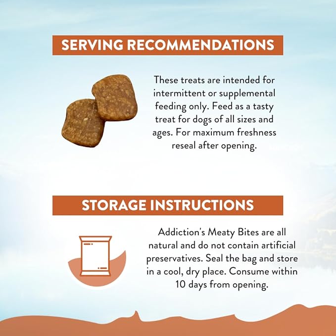 Addiction Meaty Bites All Life Stages Grain-Free Premium Kangaroo Dog Treats – High Meat Content, No Peas, No Fillers – Soft & Healthy Training Treats for Dogs, 4 Ounces