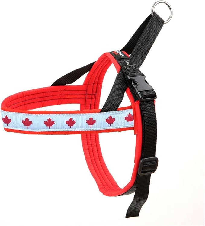 ComfortFlex Patriotic Dog Harness – Fully Padded, Adjustable, Lightweight No-Choke, No-Pull, Non-Chafing Design for Active Dogs, Enhanced Control, Made in the USA - Small, Canadian Patriot