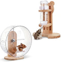2 Pcs M, 9.5 Inch Transparent Hamster Wheel Adjustable Silent Exercise Wheel with Water Bottle Stand Stable Running for Dwarf Hamster Gerbil Mouse Small Animal Cage Accessories