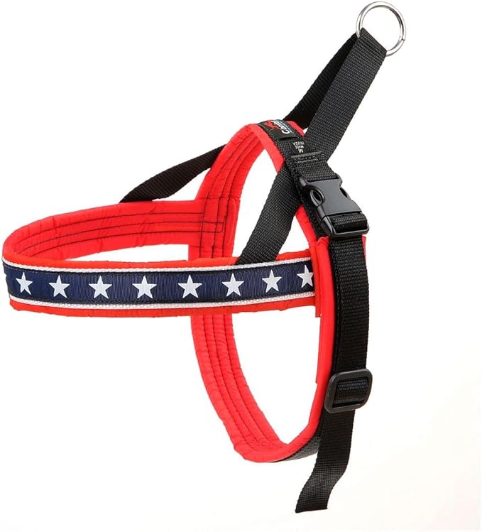 ComfortFlex Patriotic Dog Harness – Fully Padded, Adjustable, Lightweight No-Choke, No-Pull, Non-Chafing Design for Active Dogs, Enhanced Control, Made in the USA - XLarge, The Patriot