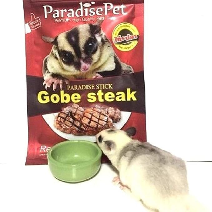 Polar Bear's Pet Shop 3 PCS. Premium Gobe Kobe Steak Flavor Sugar Glider Hamster Squirrel Chinchillas Small Animals Sandwich Snacks and Food Stick Gobe Steak Flavor (50g.)