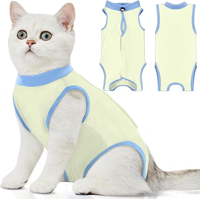 cat Recovery Suit Soft Cat Surgery Recovery Suit Female Cat Onesie for Cats After Surgery,Cone E-Collar Alternative Anti-Licking Protective Outfit Pet Surgical Recovery Pajama Suit