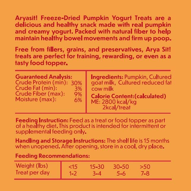 Freeze-Dried Food Topper (Yogurt with Pumpkin) for Dogs and Cats - Probiotic-Rich · High Fiber · Supports Healthy Poop
