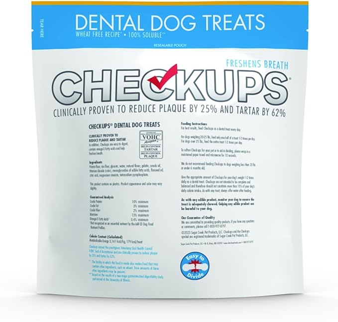Dental Dog Treats for Oral Care, Fresh Breath & Plaque Control - 24 Treats, 48 oz. (3 Pack) - Delicious Chews for Happy and Healthy Dogs