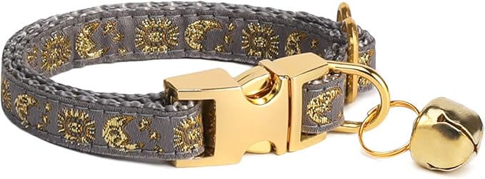 waaag Pet, Moons Stars Suns Dog Collar Cat Collar, Multiple Designs Crescent Celestial Dog Cat Collar Leash Harness