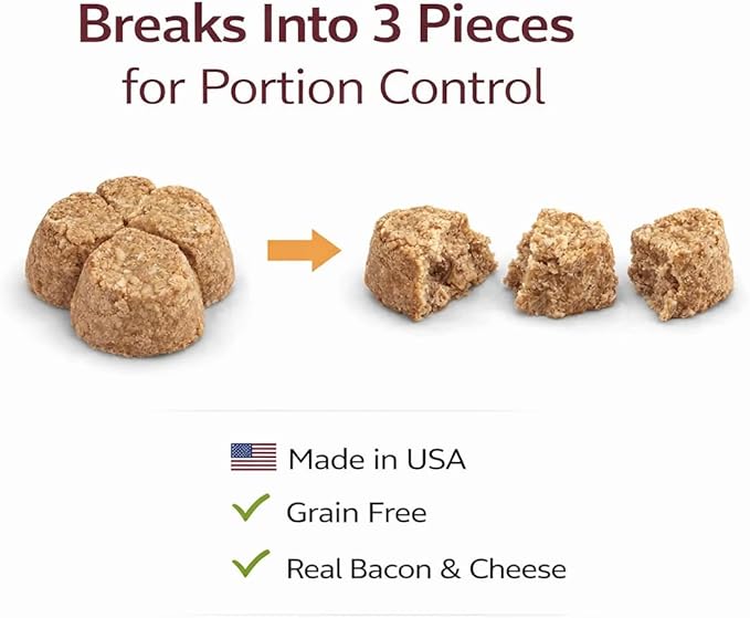 Grain Free Bacon Cheese Dog Treats - Crunchy Dog Biscuits, Low Calorie Training Treats for Dogs - Clover-Shaped Dog Cookies for All Breeds & Puppies, No Wheat Corn Soy - 20oz