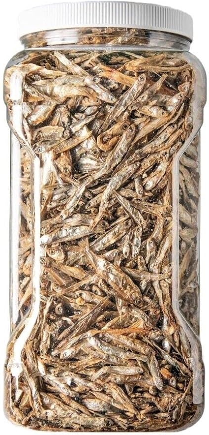 Aquatic Foods Inc. 1"- 3" Fresh Water Freeze Dried Fish for Piranha, Large Fish, Turtles, Cats, Sugar Glider, Marmosets, Chinchillas, Squirrels, Hamsters…1-lb & 4oz Lg Jar