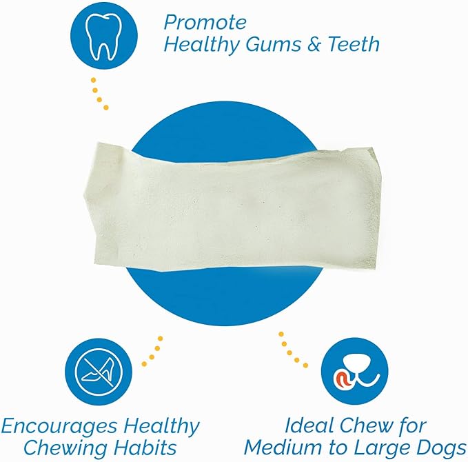 123 Treats Rawhide Chews Dog Chips, Premium Beef Hide (1 Pound) Natural Grass Fed Livestock with No Hormones, Additives or Chemicals, Long Lasting Dental Chews