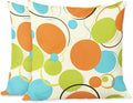 Throw Pillow Covers Retro Orange Green 1950S Mid Century Dots and Circles Seamless Pattern Set of 2 Decorative,Cushion Case for Home Sofa Chair Car for Men Women 18X18 Inch