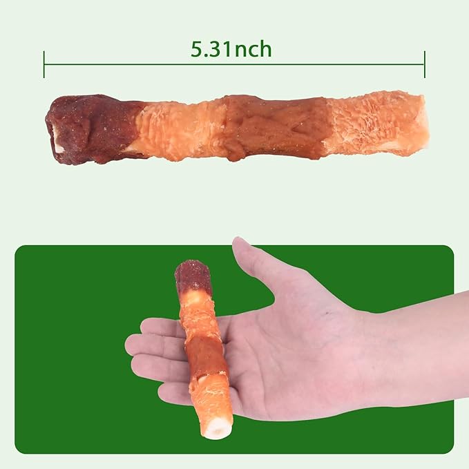 Triple-Flavor Rawhide Chews for Medium & Large Dogs - 5 Inch Chicken, Beef & Chicken Liver Dental Treats - Long Lasting Chew Sticks 454g/1lb
