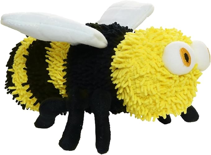 MIGHTY- Microfiber Ball - Farm – Made with Squeaker Balls and Minimal Stuffing. Strong & Tough. Interactive Play. Machine Washable & Floats (Bee, Medium 2 Pack)