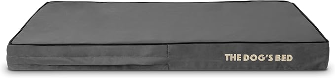 The Dog’s Bed Replacement Outer Cover, Oxford Fabric, Grey with Black Trim, Large, 4-Inch