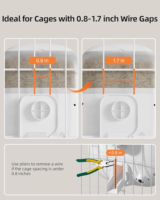 Sandpoy Hanging Rabbit Feeder, Programmable Automatic Pet Feeder with Dry Food Dispenser, Desiccant Bag and Portion Control for Rabbits Cats and Small Animals