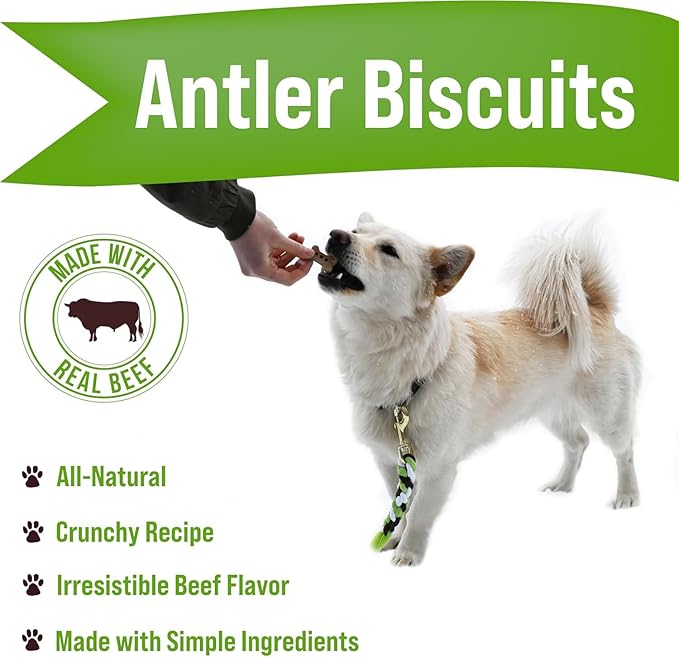 Buck Bone Organics Antler Dog Biscuit Size Mini 8 OZ Bag