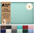 GORILLA GRIP 100% Waterproof Raised Edge BPA Free Silicone Pet Feeding Mat, Dog Cat Food Mats Contain Spills Protects Floors, Placemats for Cats and Dogs Water Bowl, Pets Accessories 18.5x11.5 Mint