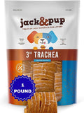 Jack&Pup Trachea Dog Chew - 3-inch Beef Trachea Bites for Dogs (16 oz) Natural Dog Treat for Dogs - Rich in Glucosamine and Chondroitin 100% Beef Chews