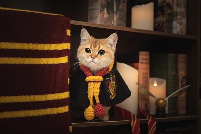 Dog Cat Costumes with Glasses and Neckties,Cosplay Costume Set Perfect for Party and Gifts for Cat Dog (Gryffindor, Small)
