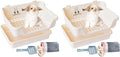 HoppScotch.bun Bumbox Large Rabbit Litter Box, 15.75" Training Cage with Plastic Grid for Small Animals, Indoor/Outdoor, Cream (Pack of 2)