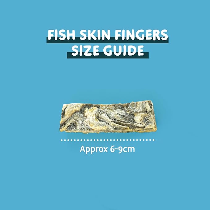 SKIPPER'S Crunchy Cod Fish Skin Finger Dog Treats - All Natural & Healthy Baked Fish Sticks, Great for Cleaning Teeth, Joints, Skin & Coat Health, Rich in Omega 3 | (7.05 Oz)