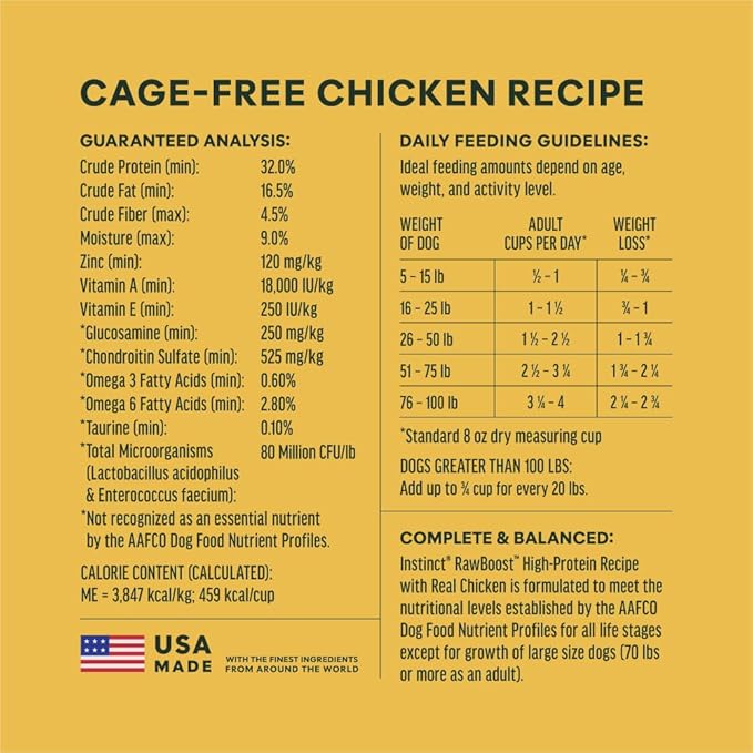 Instinct RawBoost, Natural Dry Dog Food with FreshDried Raw, High Protein, Grain-Free Recipe - Real Chicken, 10 lb. Bag