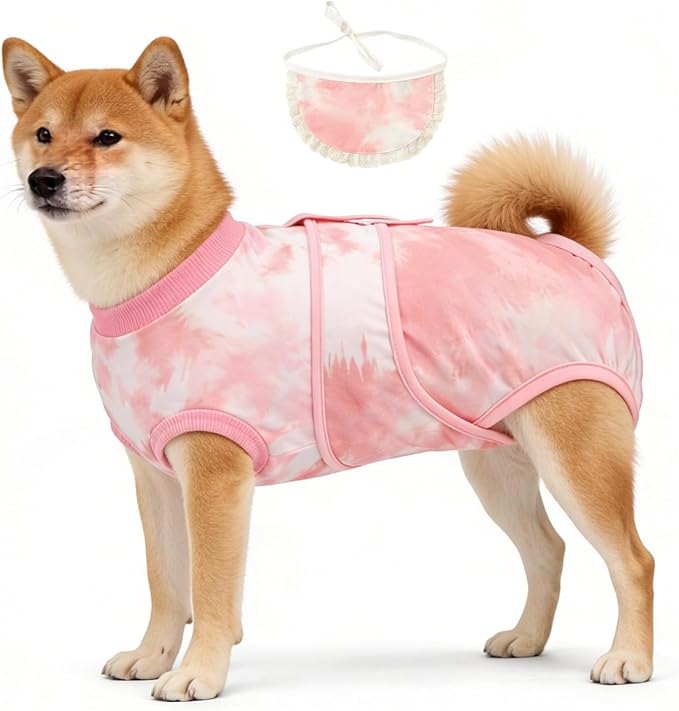 Dog Surgery Recovery Suit, E-Collar & Cone Alternative, Surgical Onesie for Dogs Female Male After Spayed Neutered, Soft Body Suits Post Spay Neuter, Large Pet Anti Licking Abdominal Wounds Onesies, L