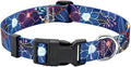 Floral Dog Collar, Adjustable Soft Nylon Pet Collar for Small Medium Large Dogs, Cute Flower Pattern Dog Collar for Girl Boy Dogs(Cyber Bloom,L)
