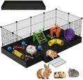 Guinea Pig Cages DIY Small Animal Playpen with Waterproof Liner, Expandable Cage for Guinea Pigs, Metal Wire Yard Fence Rabbit Cage