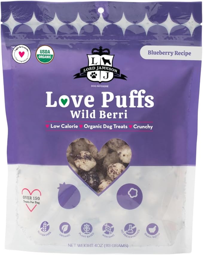 Lord Jameson Wild Berri and Sweet Beat Bundle – Low Calorie Dog Training Treats, Organic Crunchy Dog Treats, Gluten Free & Plant-Based, USDA Certified, Made in USA