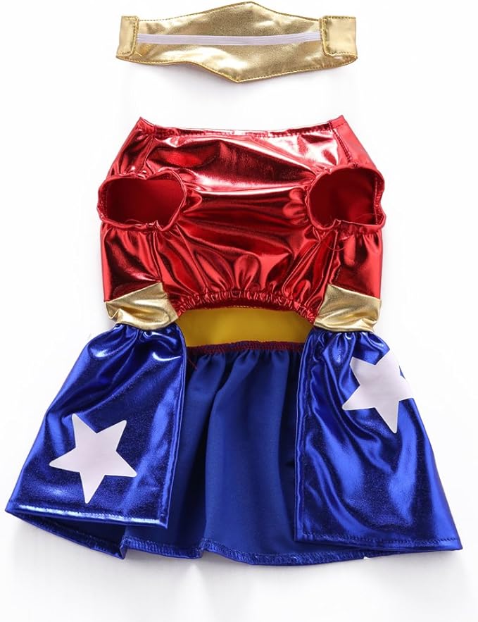 Puppy Cowboy Cheerleader Costume Halloween Christmas Funny Party Cosplay Clothes for Cat, Small Dog (Small, Cheerleader)