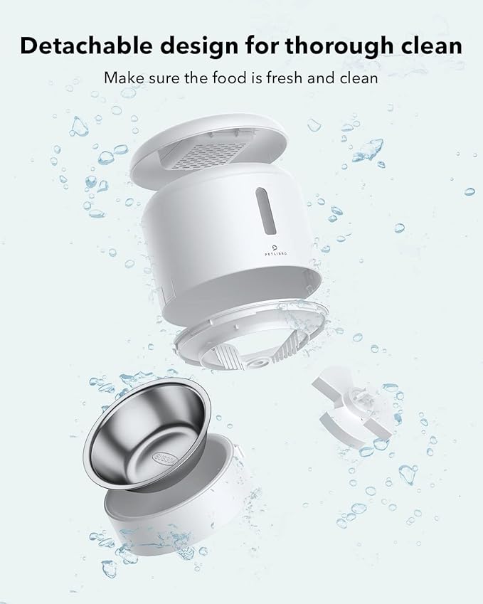 PETLIBRO Automatic Cat Feeder – 3L Programmable Pet Food Dispenser with Freshness Preservation, Timed Portion Control, Voice Meal Call & Dual Power Supply, Healthy Feeding for Cats & Small Dogs White