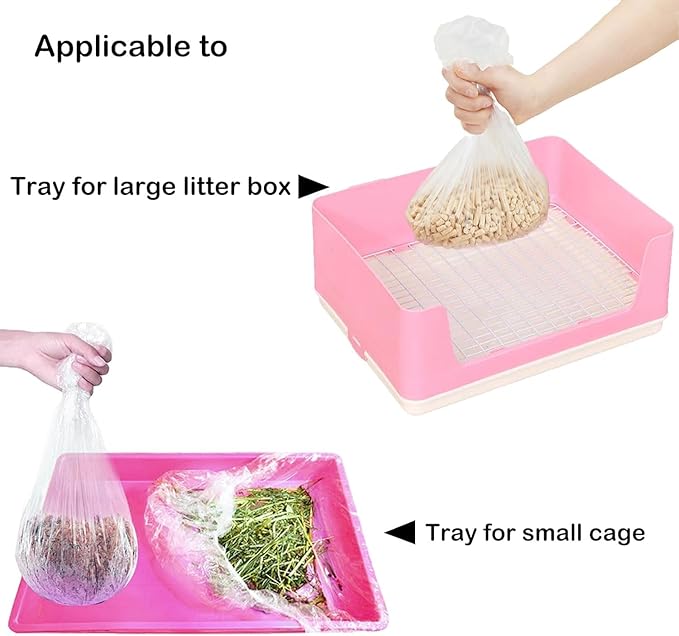 Disposable Small Animal Cage Liners, Rabbit Tray Film Liner Bunny Litter Pan Bags Guinea Pig Cage Toilet Plastic Film for Bird Hamster Chinchilla Hedgehog (50 PCS, 30'')
