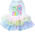 ANIAC Happy 1st Easter Dog Dress Girl Holiday Puppy Clothes for Small Dog Easter Cat Outfit Eggs Print Rainbow Doggy Princess Tutu Dress Pet Clothing (X-Large)
