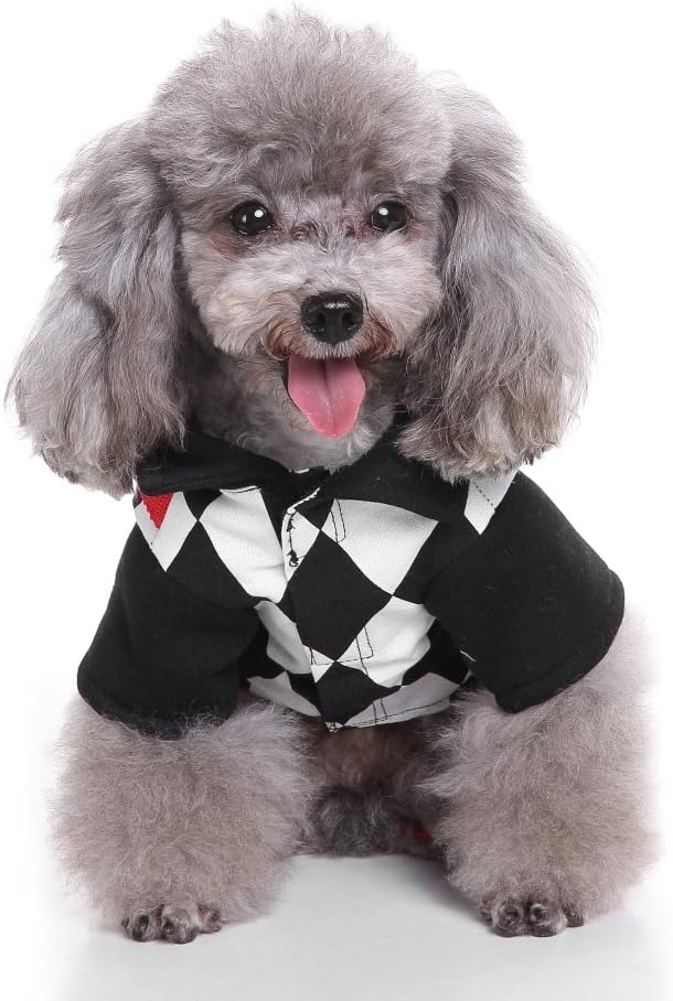 Puppy Joker Costume Halloween Christmas Funny Party Cosplay Clothes for Cat, Small Dog