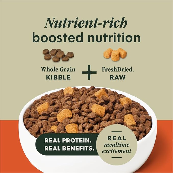 Instinct RawBoost Gut Health, Natural Dry Dog Food with FreshDried Raw, Whole Grain Recipe- Real Chicken and Brown Rice, 18 lb. Bag