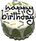 Bubba Rose Biscuit Company: Green Dog Birthday Baby Cake - Crunchy Biscuit Texture - Natural Gourmet Pet Treat - Dog Cake - 3 inch 1 Count - Made in The USA