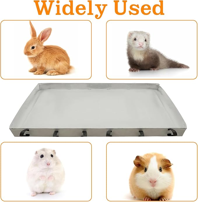 Guinea Pig Cage Bottom Tarp for C&C Grids Habitat Cage Panel, 36x24 inches Guinea Pig Cage Liner Base, Washable Small Animal Cage Bedding for Rabbits Hamsters Hedgehogs Ferrets Small Pets(No Cage)