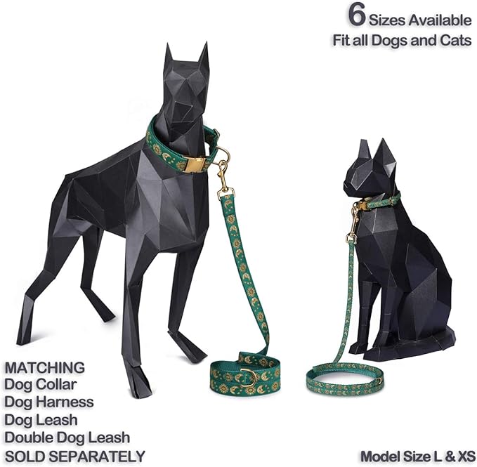 waaag Pet, Moons Stars Suns Dog Collar Cat Collar, Multiple Designs Crescent Celestial Dog Cat Collar Leash Harness Large (Pack of 1)