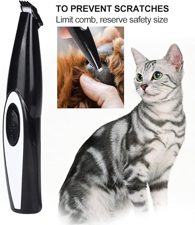 Electric Pet Pedicure Tool, Dog Paw Trimmer Low Noise Cordless Electric Mini Shaver Clippers, Rechargeable Cat Trimmer for Trimming Dog's Hair Around Paws, Eyes, Ears, Face, Rump