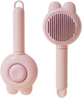 Pet Grooming Comb Steel pin Comb Golden Retriever Teddy pet Supplies pin Comb Dog cat Hair Brush(Rabbit Ear Hair Removal Comb-Pink)