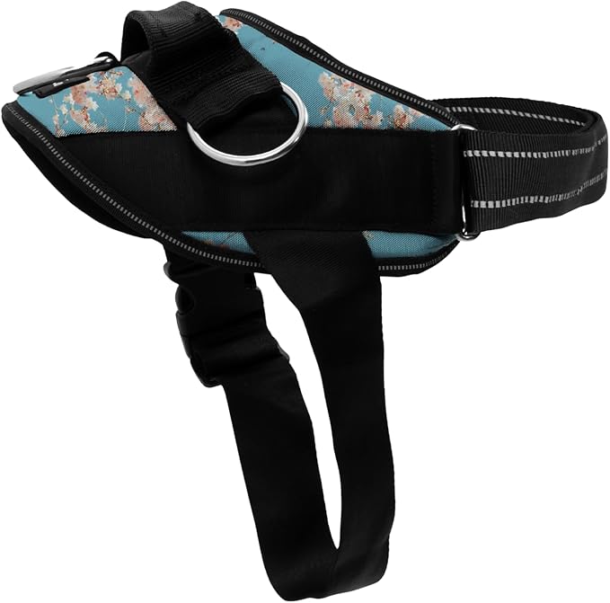 ShawnCo Essential Dog Harness, No-Pull Pet Vest with 3 Leash Clips, No Choke, Reflective, Adjustable and Padded, for Easy Walking and Training for Small, Medium and Large Dogs (Freckle's Garden, L)