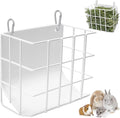 Rabbit Hay Feeder with Heavy-Duty Metal Frame Rabbit Hay Holder, Bunny Hay Feeder Guinea Pig Hay Holder,for Rabbits Guinea Pigs Bunny Chinchillas and Small Animals (White)