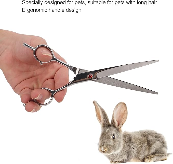 Pet Grooming Scissors, Pet Straight Scissors, Pets Hairdressing Straight Cut Scissors, Small Pets Rabbits Hairdressing Straight Cut Shear