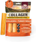 Wild Eats Turkey Flavor Collagen Retriever Style Cheek Rolls 5" Dog Chews-4 Pack (Long Lasting Dog Chews Treats & Bones for Medium Dogs) Substitute for Pig Ears for Dogs