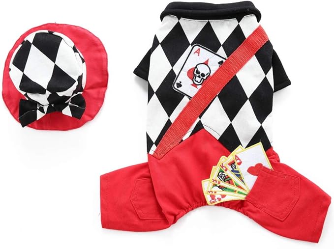 Puppy Joker Costume Halloween Christmas Funny Party Cosplay Clothes for Cat, Small Dog