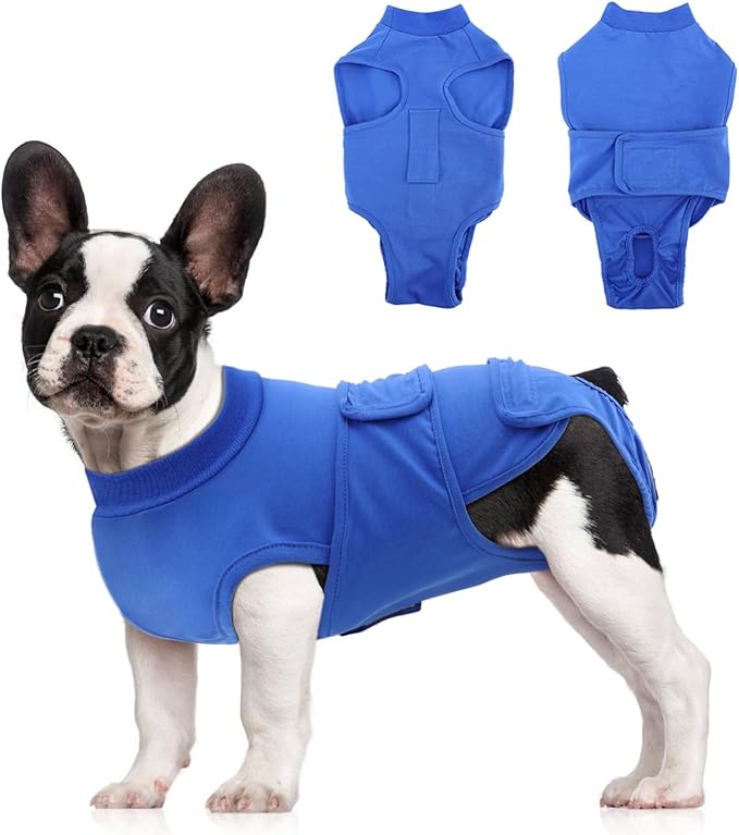 OYX Dog Surgery Recovery Suit, Adjustable Back Dog Onesie for Surgery Female Male, Recovery E-Collar & Cone Alternative Surgical Spay, Breathable Bodysuit Shirt Protect Dog's Prevent Licking, Blue XL