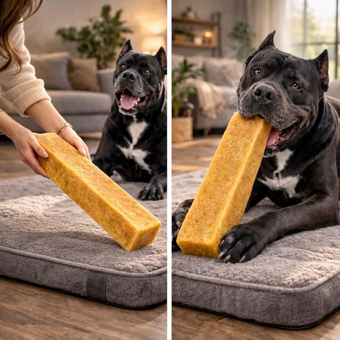 Snow Hill Yak Cheese Dog Chews – Triple XL Monster 13–14 oz / 11–13 in – Organic Natural Himalayan Yak/Cow Milk – Long-Lasting Hard Roke Cheese Chew Treat for Large Breed Dogs