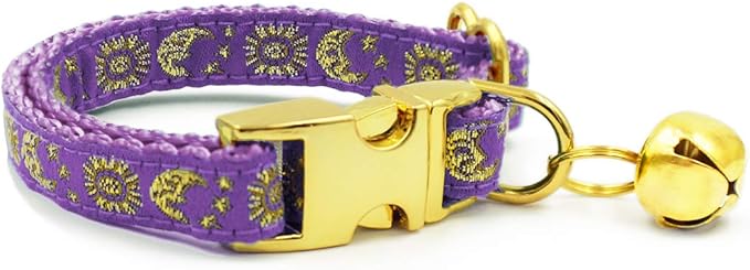 waaag Pet, Moons Stars Suns Dog Collar Cat Collar, Multiple Designs Crescent Celestial Dog Cat Collar Leash Harness XX-Small (Pack of 1)
