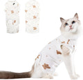 Cat Surgery Recovery Suit, Anti Licking Postoperative Onesie with Roll-Up Design, Soft Breathable Bodysuit Shirt for Female Spay Male Neuter Abdominal Wound Kitten E-Collar Cone Alternative